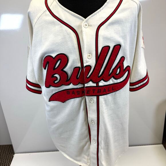 Vtg Chicago Bulls Baseball Style Jersey 90s NBA Basketball Sz XL - Picture 4 of 16